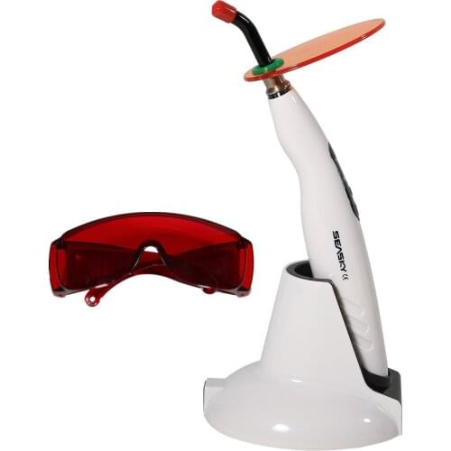 Dental Supplies T4 LED Curing Light Lamp Wireless Cordless Cure Clinic Adjustable Working Time + Red Glass