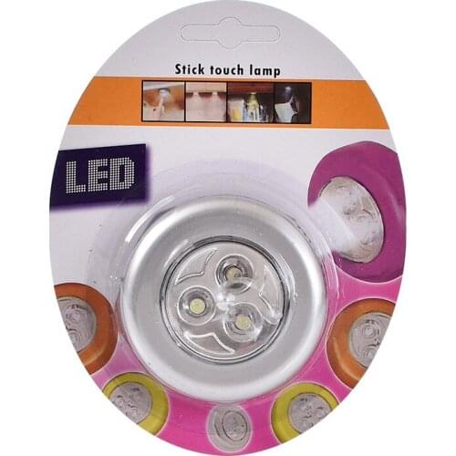 LED touch light Wall light cabinet lightVoltage 4.5V Childrens lights Bedroom interior light Silver black red50g AAA Battery