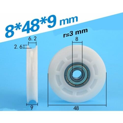 [U0848-9]10PCS high quality guide track U groove 608zz sliding roller wheel embroidery machine ball bearing pulley 0848UU 8*48*9