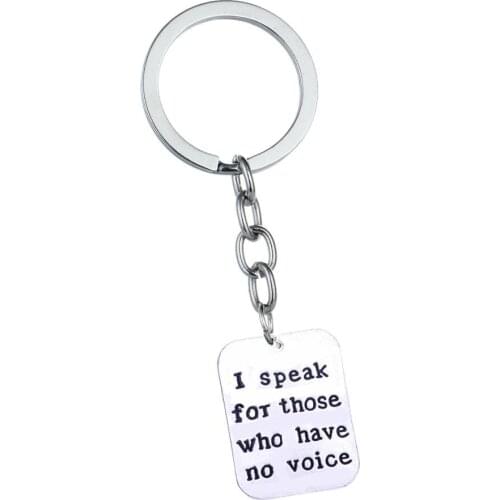 Veterinary Keychain Animal Rescue Keyring I Speak For Those Who Have No Voice Dog Cat Lovers Gifts Veterinarian Key Rings Chains