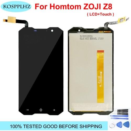 100% TESTED 5 inch For homtom zoji z8 LCD and Touch Screen Assembly 1280x720p black color For zoji z 8 phone + tools