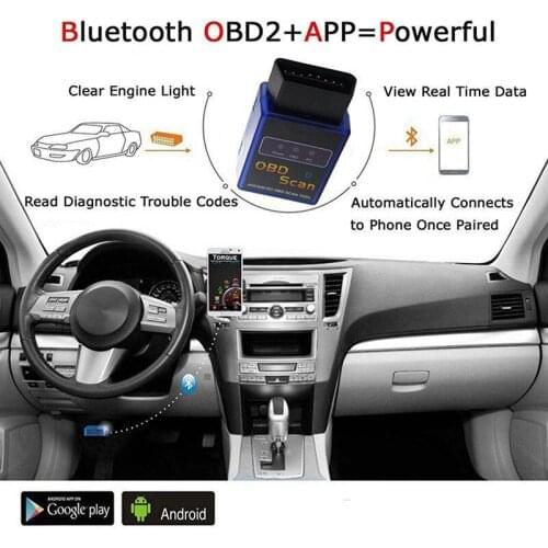 1pc 6.8 * 4.3 * 2.3cm Mini Eml327 OBD2 V1.5 Bluetooth Adaptor Car Auto Diagnostic Scanner For Automotive Scaner Elm327 Real V1.5