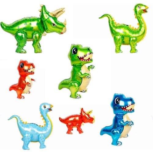 10/20/50pcs Large 3D Walking Dinosaur Foil Balloons Boy Birthday Party Decorations Kids World Animal Globos Kids Toys Supplies