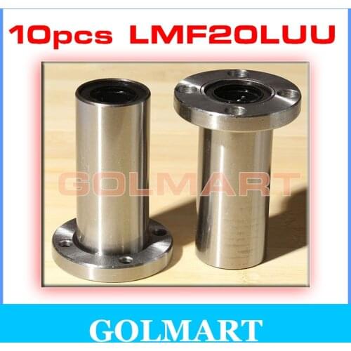 10pcs 20mm linear bearing 20x32x80mm LMF20LUU Lengthening Round Flange Linearlager lang rund Flanschlager for 20mm shaft rail