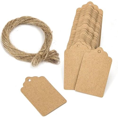 100Pcs 5x3cm Kraft Price Tags For Clothing Hang DIY Gift Christmas Wedding Party Decor Supplies Rectangle Paper Label