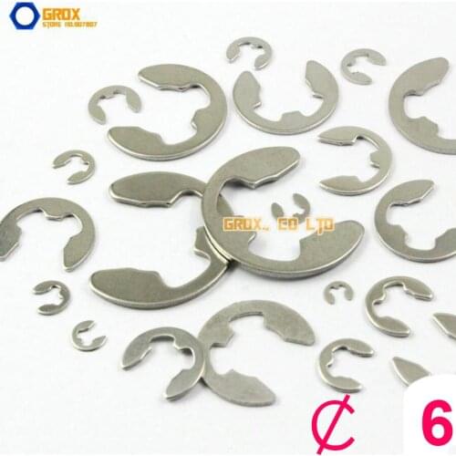 400 Pieces 6mm Steel E Circlip Retaining Ring Galvanized