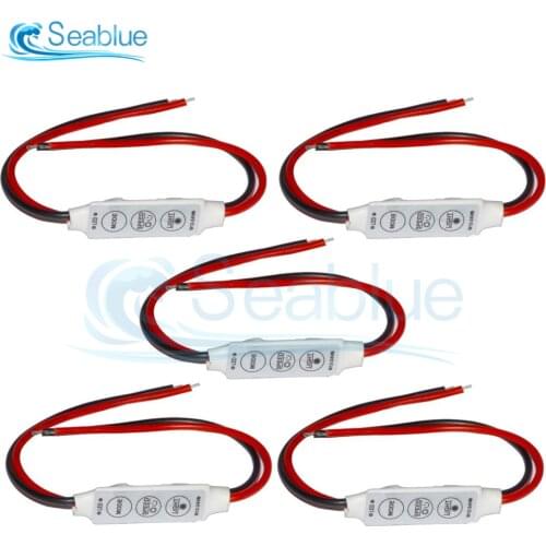 5Pcs/lot DC 12V 3 keys Single Color Dimmer LED Controller Brightness Dimmer Switch For 5050 3528 5630 Led Strip Lamps Lighting
