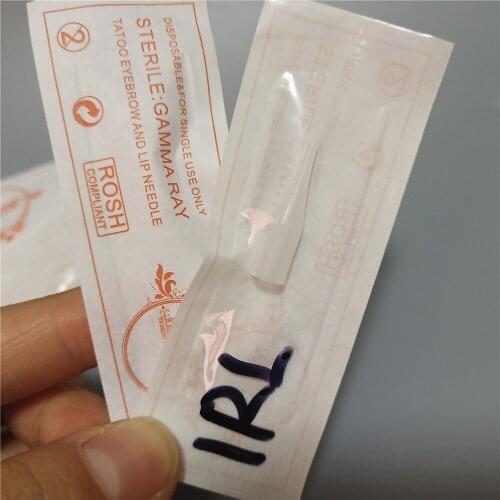 500Pcs Disposable Sterilized Tattoo Needles Tips for Traditional Permanent Makeup Machine Kit PMU needles Caps 1R 3R 5R 5F 3F