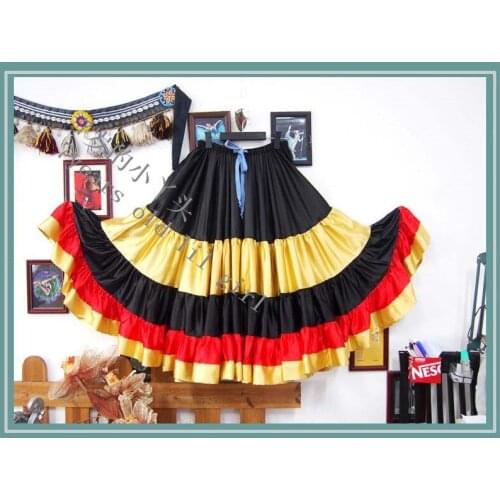 Satin silk Furlong Ming Go belly dance 4 layer 20 expansion skirt 9EX46