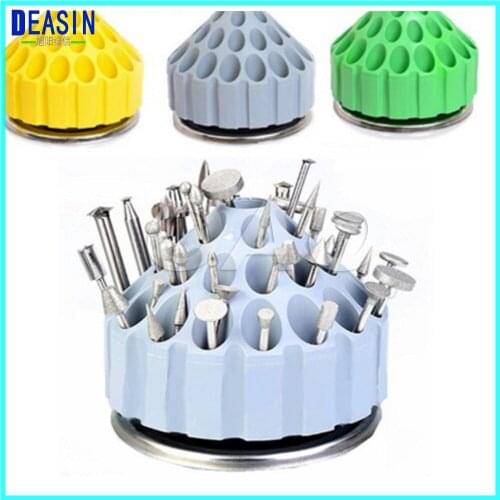2018 Deasin 3 x pcs 360 degree revolving stainless steel base 35holes Colorful Round Shape Hard Drill Bit Storage Case