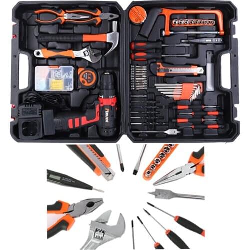 Cordless Screwdriver Electric Drill Impact Power Driver DC Lithium-Ion Battery Rechargeable 3/8-Inch Drilling Electric Tool Set