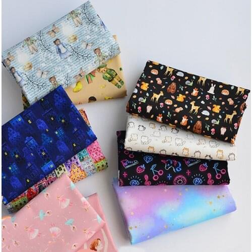 Breathable Digital Print Cotton Cartoon Muslin Fabric Home Decoration Accessories by the Half Meter