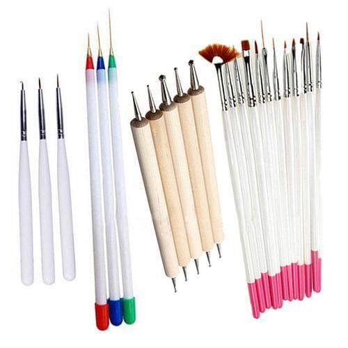 Hot 23 Pcs Nail Art Polish Painting Draw Pens Brush Tips Tools Set UV Gel Nail Brushes Painting and Drawing Manicure DIY Tool