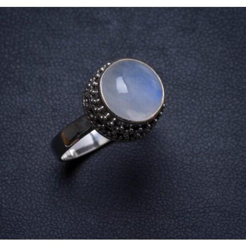 Natural Moonstone Handmade Unique 925 Sterling Silver Ring, US size 8 X3128