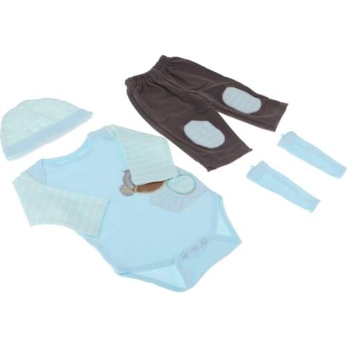 Cartoon Doll Clothes Sets for 22-23 Inch Reborn Babies Doll Hat Romper Pants