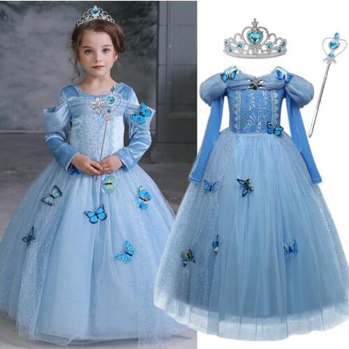 Girls Princess Costume For 4 5 6 7 8 9 10 Year Kids Halloween Party Fancy Dress Up Children Disguise Clothes Cosplay Disfraz