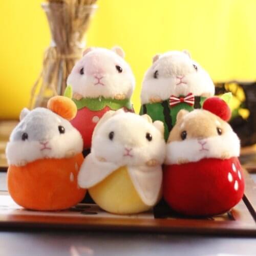 Creative Cute Hamster Transform Orange watermelon doll plush toy soft keychain baby Soothing doll christmase interesting gift