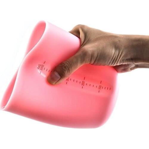 Kitchen Silicone Measuring Cup Dual-Scale Mixing Cup Measuring Tool Reusable Scale Measuring Cup DIY Baking Milk Cup With Scale