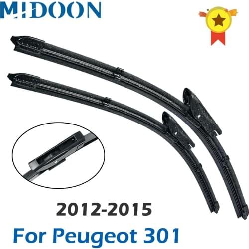 MIDOON Wiper Blades for Peugeot 301 Built in Vigo of Spain Fit Bayonet Arms 2012 2013 2014 2015
