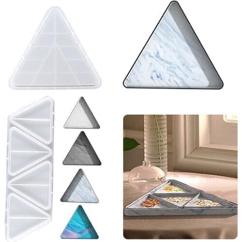 Multi-purpose Triangle Platter Epoxy Resin Mold Fruit Nut Storage Tray Silicone Mould DIY Crafts Home Decorations Casting Tools