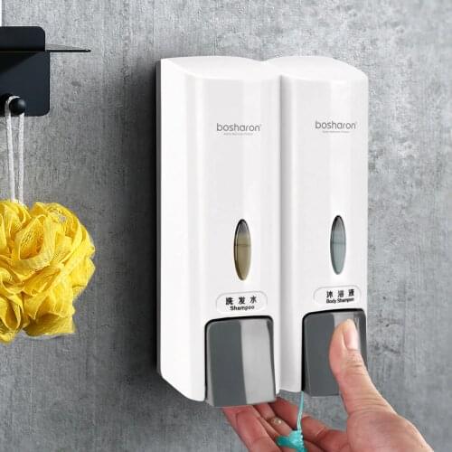 BOSHARON Soap Dispenser Wall Mounted 300ml Shampoo Dispensers For Bathroom Kitchen Detergent Double Single Shower Gel Dispenser