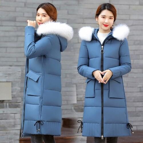 2020 New Fashion Warm Coat Winter Jacket Women Plus Size 4XL Slim Long Cotton Coat Female Winter Big Fur Hooded Parka Mujer Coat