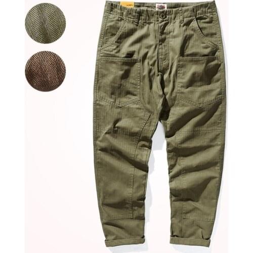 2021 New Men 's Simplicity Workwear Ankle-Length Pants Loose Urban All -Matching Casual Pants