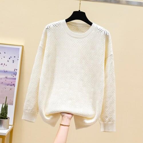 Fitting womens wear hollow out pullover with foreign style base coat thin sweater knitted long sleeve top fashion