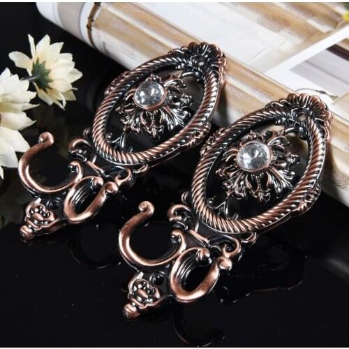 One pair curtain Holdbacks wall hook European zinc alloy hollow drill strap decoration hook accessories tieback Holdbacks M241