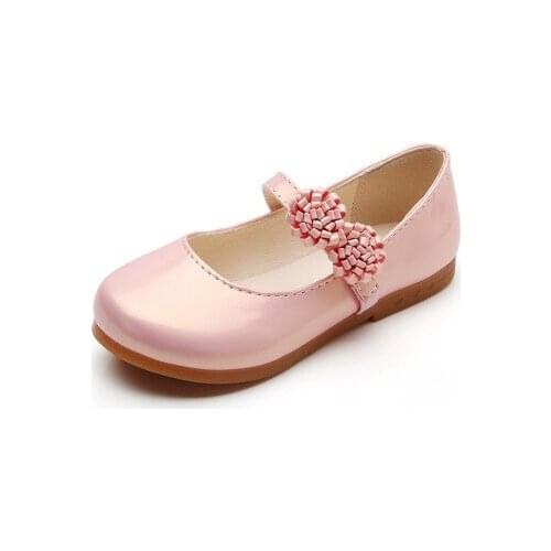 Autumn Girls Shoes Princess Kids Flat Shoes PU Leather Children Casual Shoes With Flowers Party Show Shoes For Girls