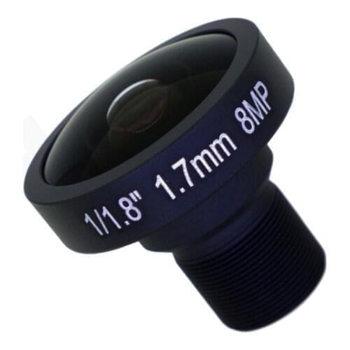Fisheye M12 8Megapixel 1.7mm Fisheye Lens For HD CCTV IP Camera M12 Mount 1/1.8" F2.0 185Degree Wide Angle Panoramic CCTV Lens