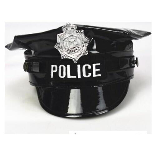 Halloween Party Sexy Cool Girl Black Police Costume Adult Women Check Pattern Cop Officer Costume Cosplay Cap