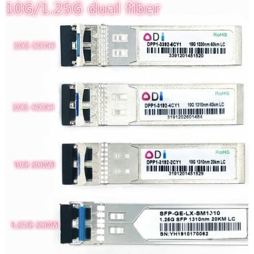 SFP 1.25G/10G LC 20/40/60km dual fiber compatible 1310nmSFP+ Transceiver Industrial grade -40-85Ccompatible with Mikrotik Cisco