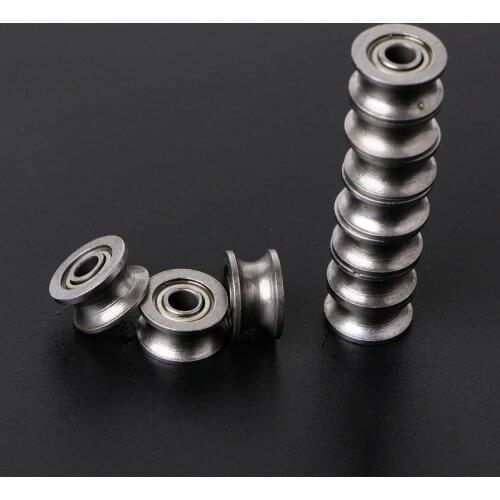 10Pcs U624ZZ 1.8mm U Groove Guide Pulley Sealed Rail Ball Bearing 4x13x7mm High Carbon Steel Wholesale