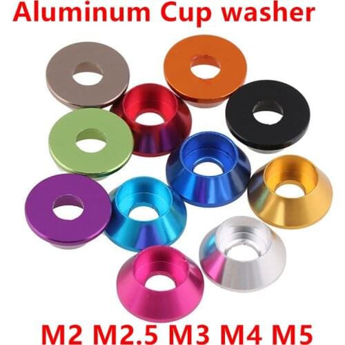 10pcs Aluminum washers M2 M2.5 M3 M4 M5 M6 Anodized colorful Aluminum washer for Cap Head Gasket Washer for RC Model 11 colors