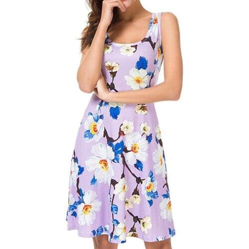 Beach Style Travel Dress Holiday Summer Bird Print Floral Beach Dress Women Sukienka Patchwork Dress Size 3xl A Line Sleeveless