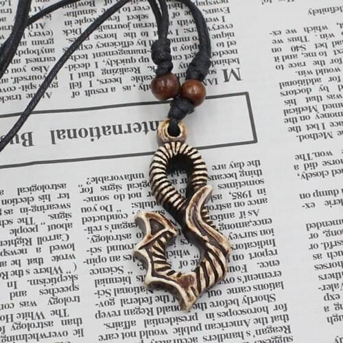 1pc Fashion tribal Imitation yak bone with Brown carved Adjustable necklace K04168
