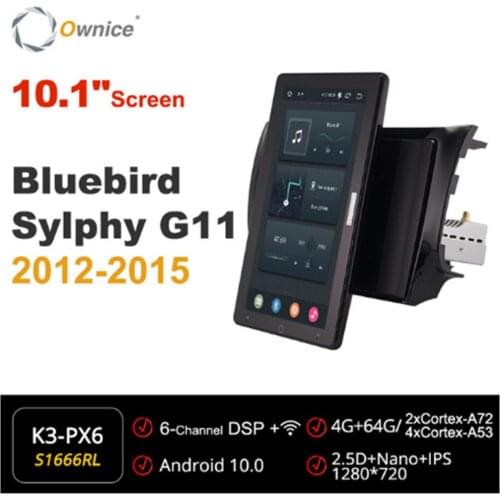 Ownice 720P Android 10.0 Car Radio ForNissan Bluebird Sylphy G11 2012 - 2015 Video Auto Multimedia head Unit 10.1" IPS Rotatable