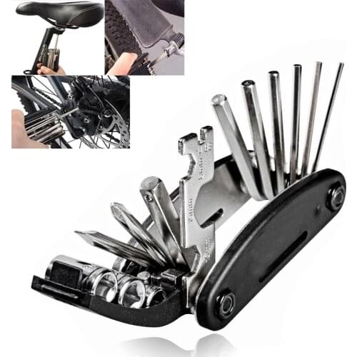 Free Shipping New Bike 16 in 1 Multi-function Bicycle Cycling Steel Tools Repair Kits Set