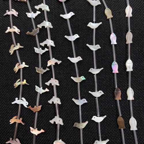 Exquisite Natural Sea Shell Animal-shaped Beads White Mother-of-pearl Kitten Pendant Making DIY Necklace Bracelet Earrings6x15mm