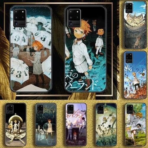 Anime The Promised Neverland Phone case For Samsung Galaxy Note 4 8 9 10 20 S8 S9 S10 S10E S20 Plus UITRA Ultra black tpu coque