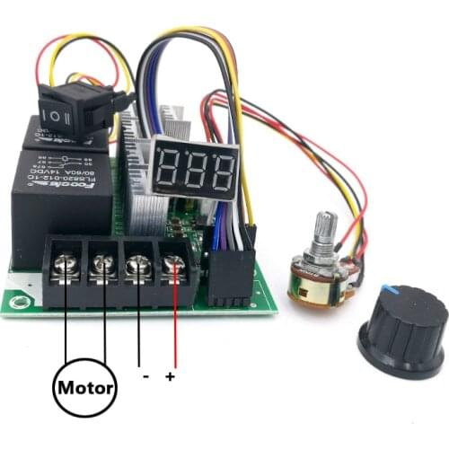 DC 10V~55V 40A Digital Display PWM Speed Controller Forward and Reverse DC Motor 0~100% Adjustable 12V 24V for Linear Actuator