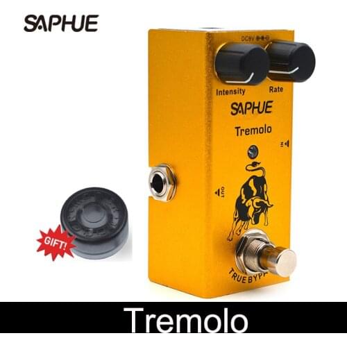 SAPHUE Electric Guitar Tremolo Intensity/Rate Knob Effect Pedal Mini Single Type DC 9V True Bypass