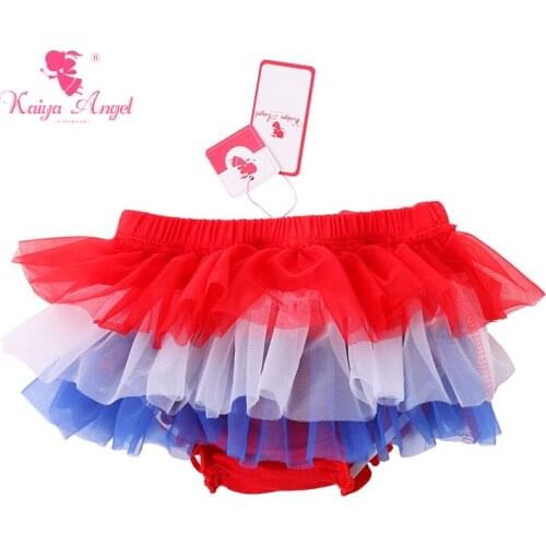 Kaiya Angel 4th Of July Baby Bloomer Tulle Newbon Birthday Shorts Infant Baby Girl Skirt Diaper Cover Ruffle Bloomers 0-24M
