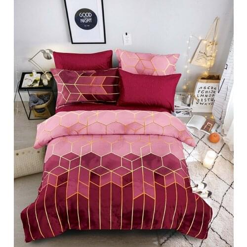Red Bedding Set,With Pillowcase 210x210 Duvet Cover Set,Quilt Cover King Size Golden Three-Dimensional Pattern Blanket Cover