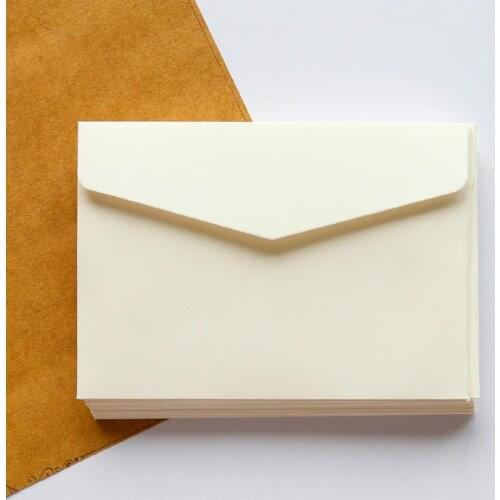 10pcs Blank Ivory Paper Envelope Wedding Party Invitation Greeting Card Gift Envelope DIY Stationery Office Supplies Storage Bag