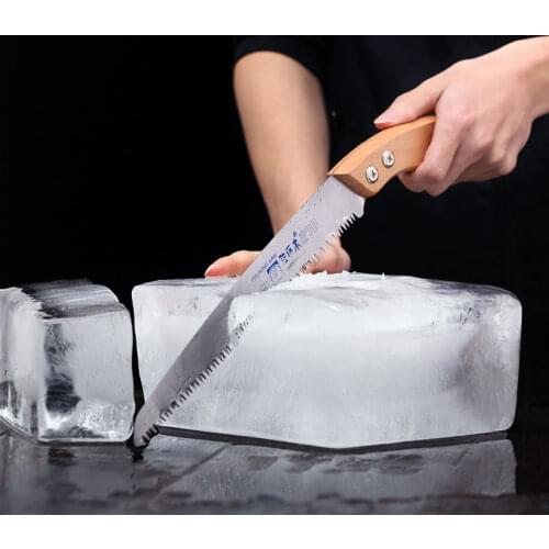 WSHYUFEI Bar bartender sawing ice Large sawtooth Hand-cut ice saw Cut ice saw Open ice saw