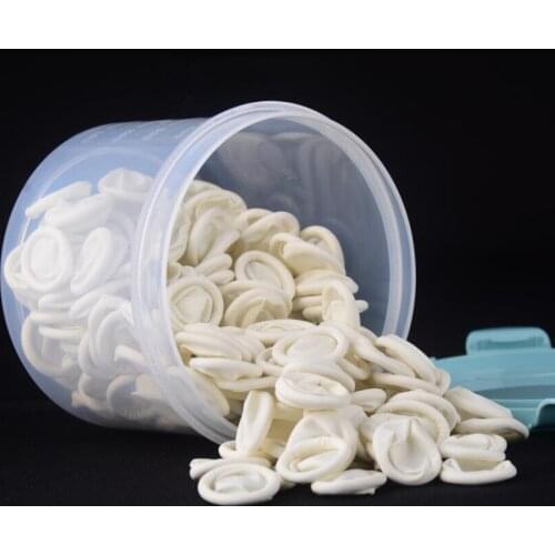 100/300pcs Disposable Latex Rubber Finger Cover Set Fingertip Protective Film Gloves with Graduated Volume Box Bottle
