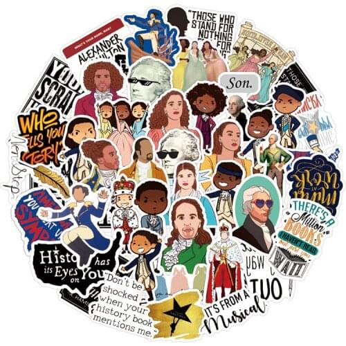 10/30/50pcs/pack Musical play Hamilton Graffiri Stickers For Skateboard Helmet Car Box Computer Notebook Decal Childrens Toys