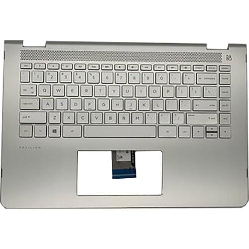 NEW Palmrest cover w/ Backlit Keyboard for HP Pavilion 14-BA 14T-BA Silver 924115-001